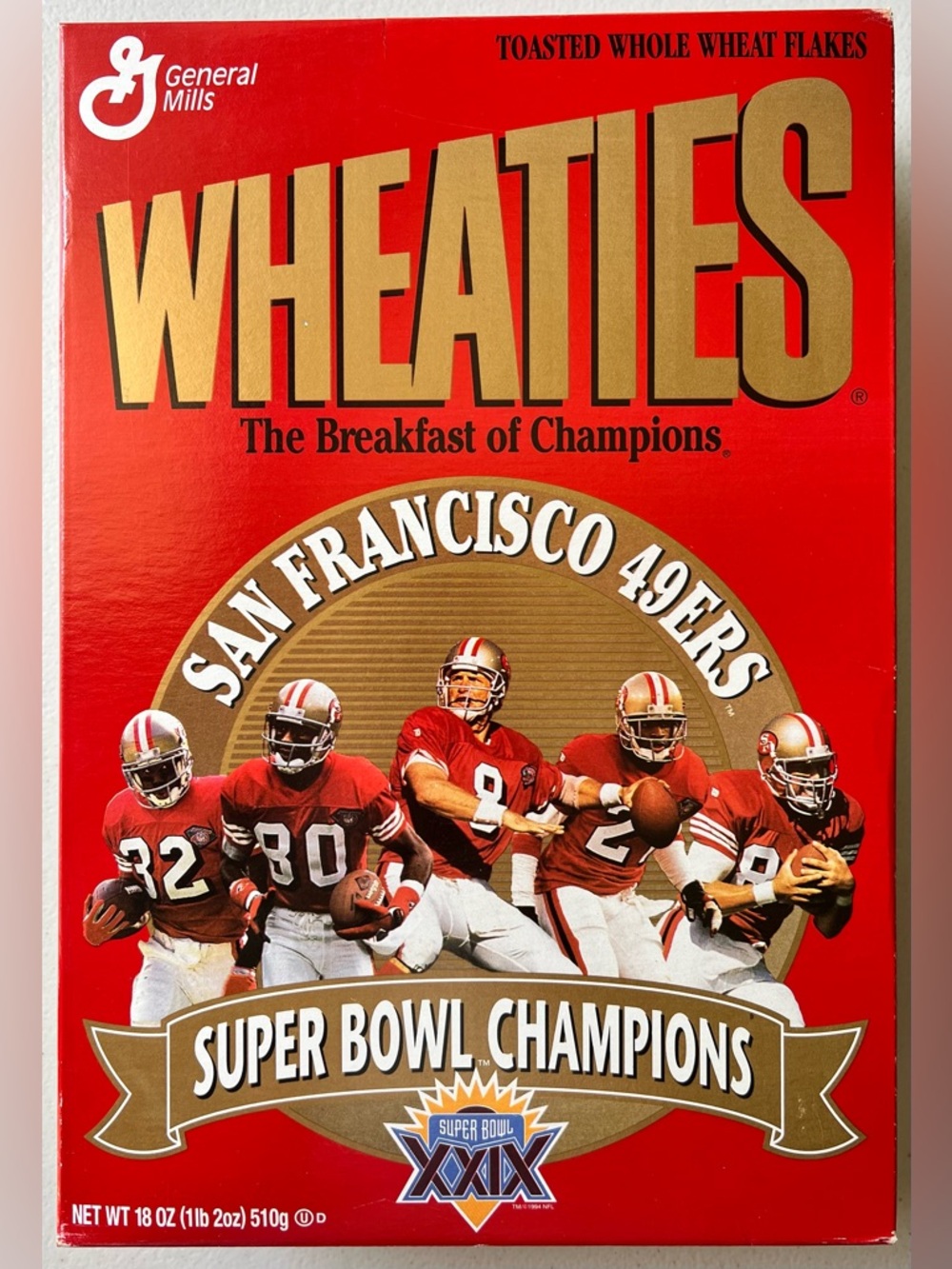 Wheaties San Francisco 49ers Super Bowl Champions XXIX Unopened Cereal Box